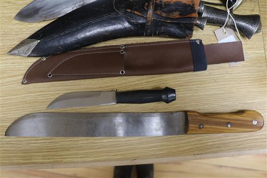 Seven Kukri and other knives